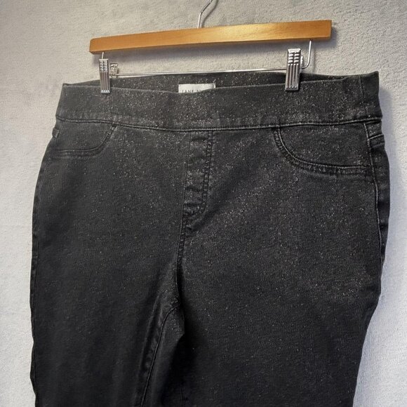 Lane Bryant High Rise Pull On Glitter Jegging Pants Womens 18 Black Signature - Picture 9 of 14